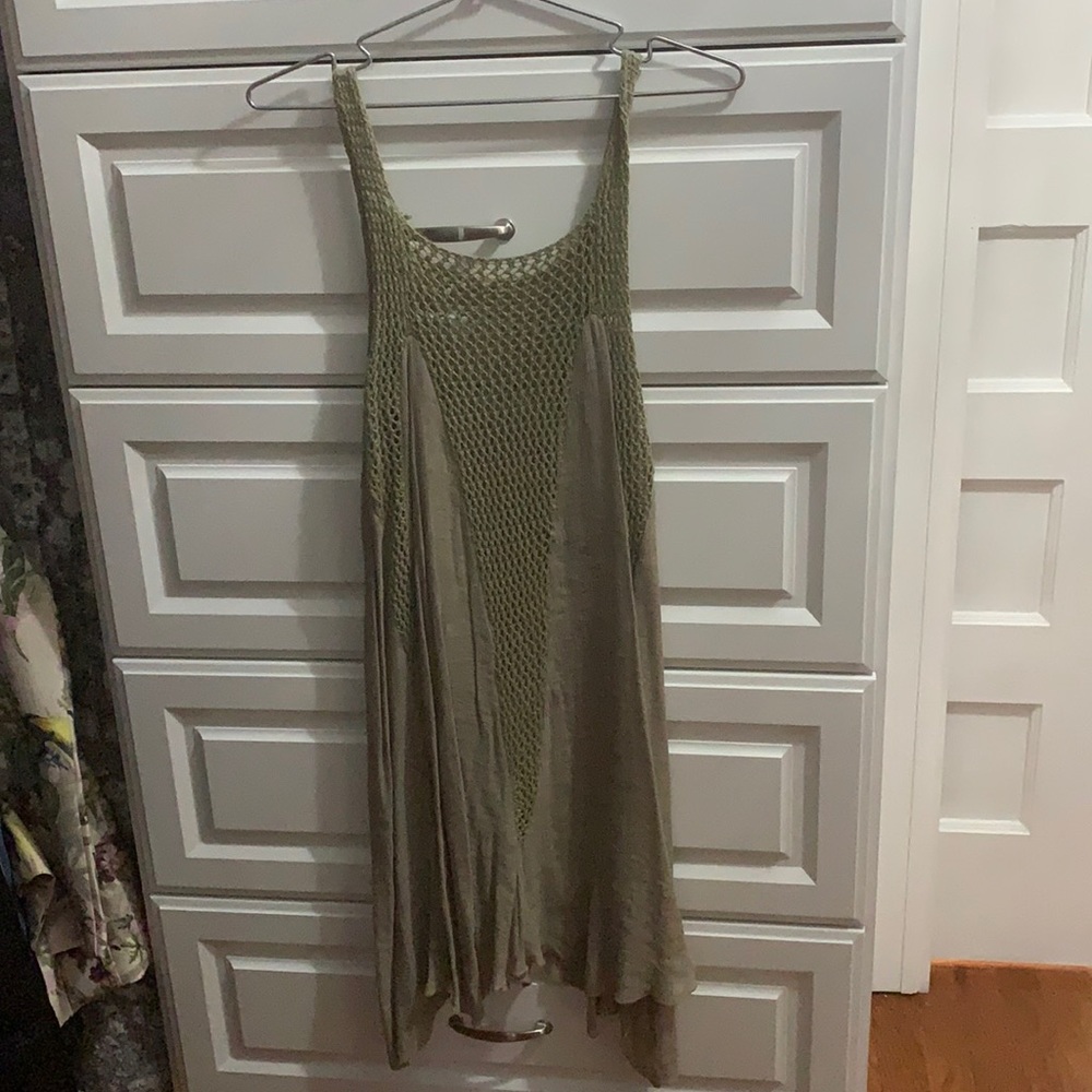 Crochet and Linen Beach Dress